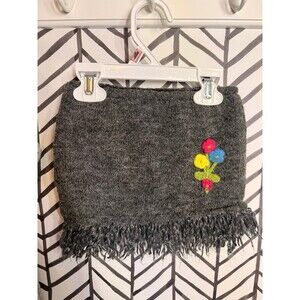 Sesame Street Gray Knit Lined Fringe Skirt Baby Girls 12M 2042